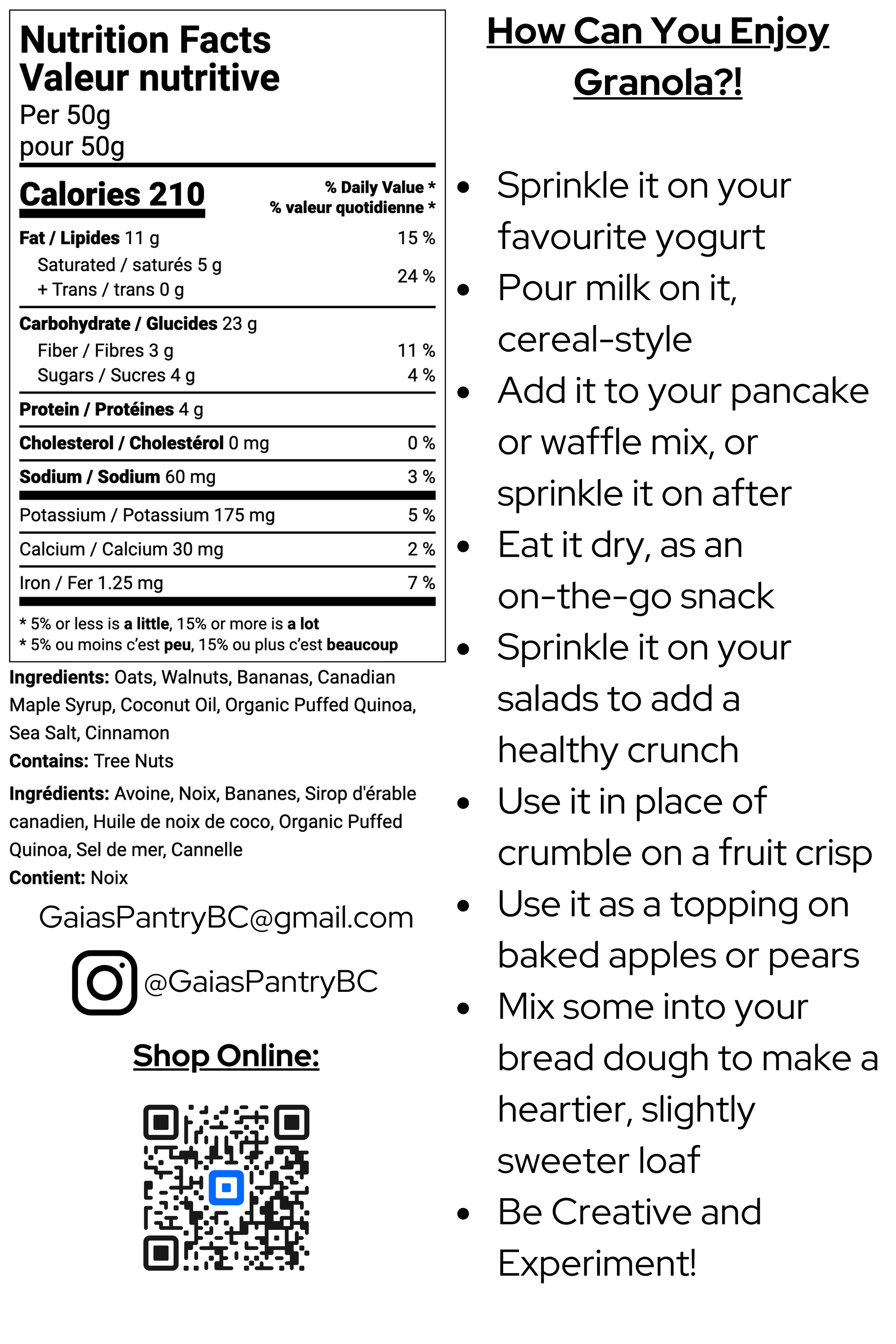 Galloping Grebe Granola - Banana Banaza